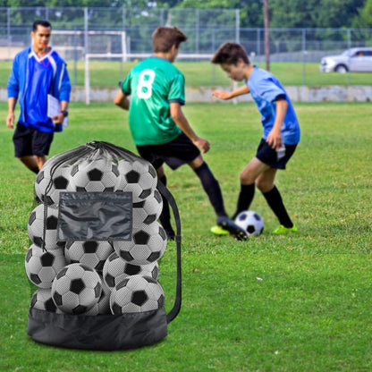 Extra Large Sports Ball Bag Mesh Socce Ball Bag Heavy Duty Drawstring Bags Team Work for Holding Basketball, Volleyball, Baseball, Swimming Gear with Shoulder Strap