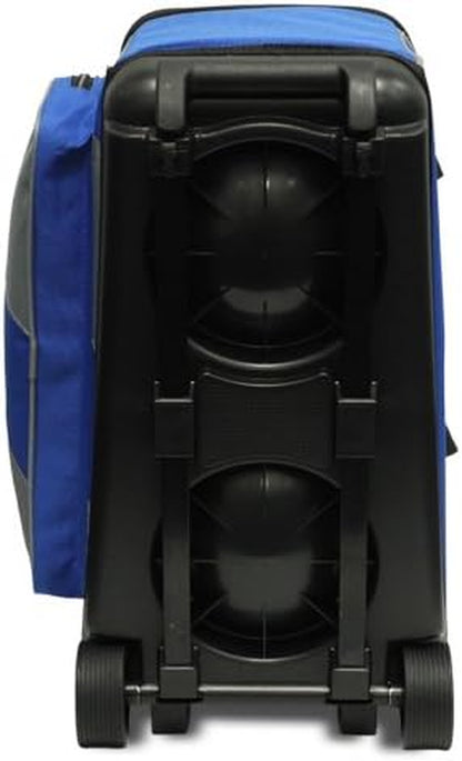 Deluxe Double Roller 2 Ball Bowling Bag with Large Separate Shoe Compartment (Up to 2 Pairs of Shoes) and Accessory Pockets, Sturdy Square Handle - Extends to 40" - Pro Options Available